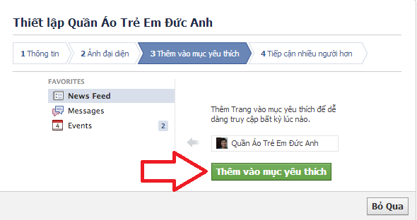 Bước 6: Thêm vào mục yêu thích