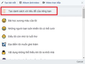 tính năng tạo danh sách trên facebook 6