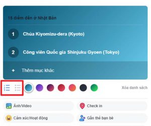 chọn định dạng danh sách