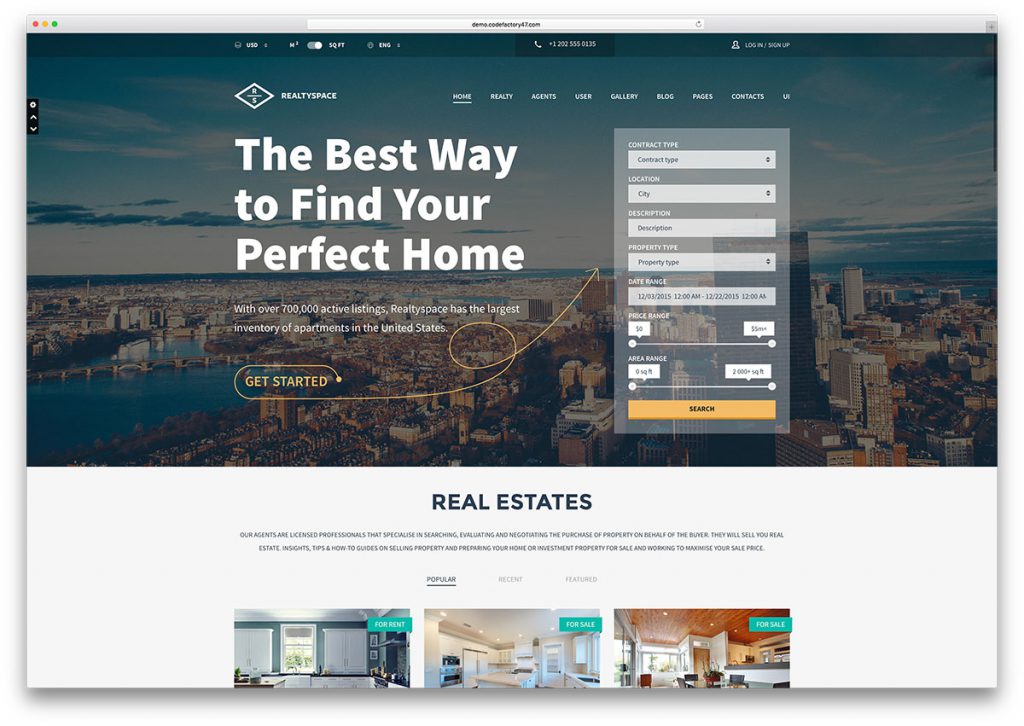 REALTYSPACE thiết kế web