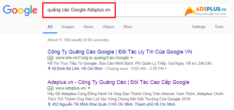 kết quả trong trang web