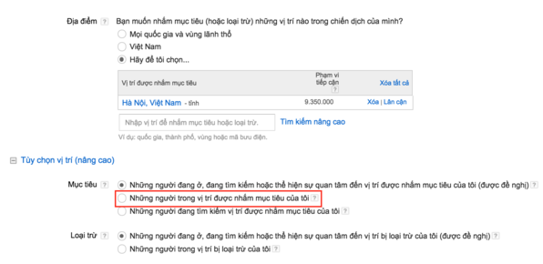 Cài đặt chiến dịch quảng cáo AdWords