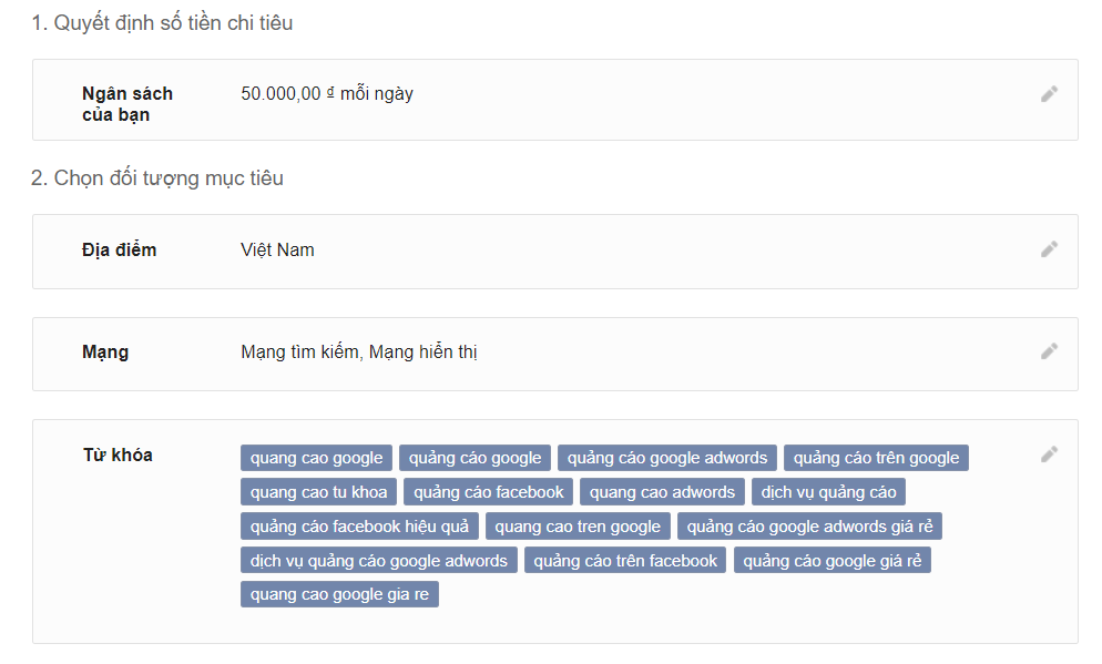 tự chạy quảng cáo google adwords