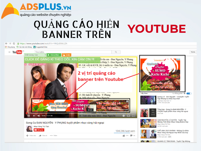 quảng cáo banner trên youtube