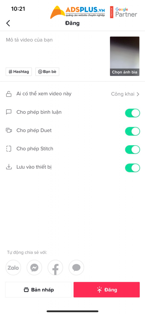 post video tiktok