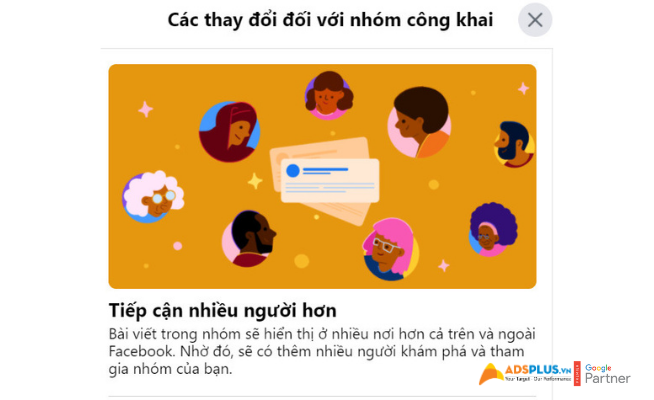 Thay đổi với nhóm công khai