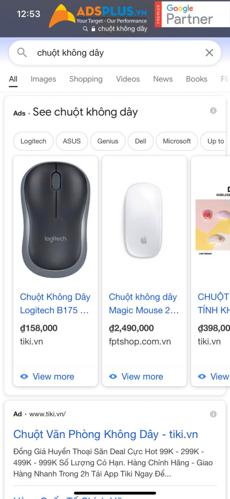 Google Shopping trên điện thoại
