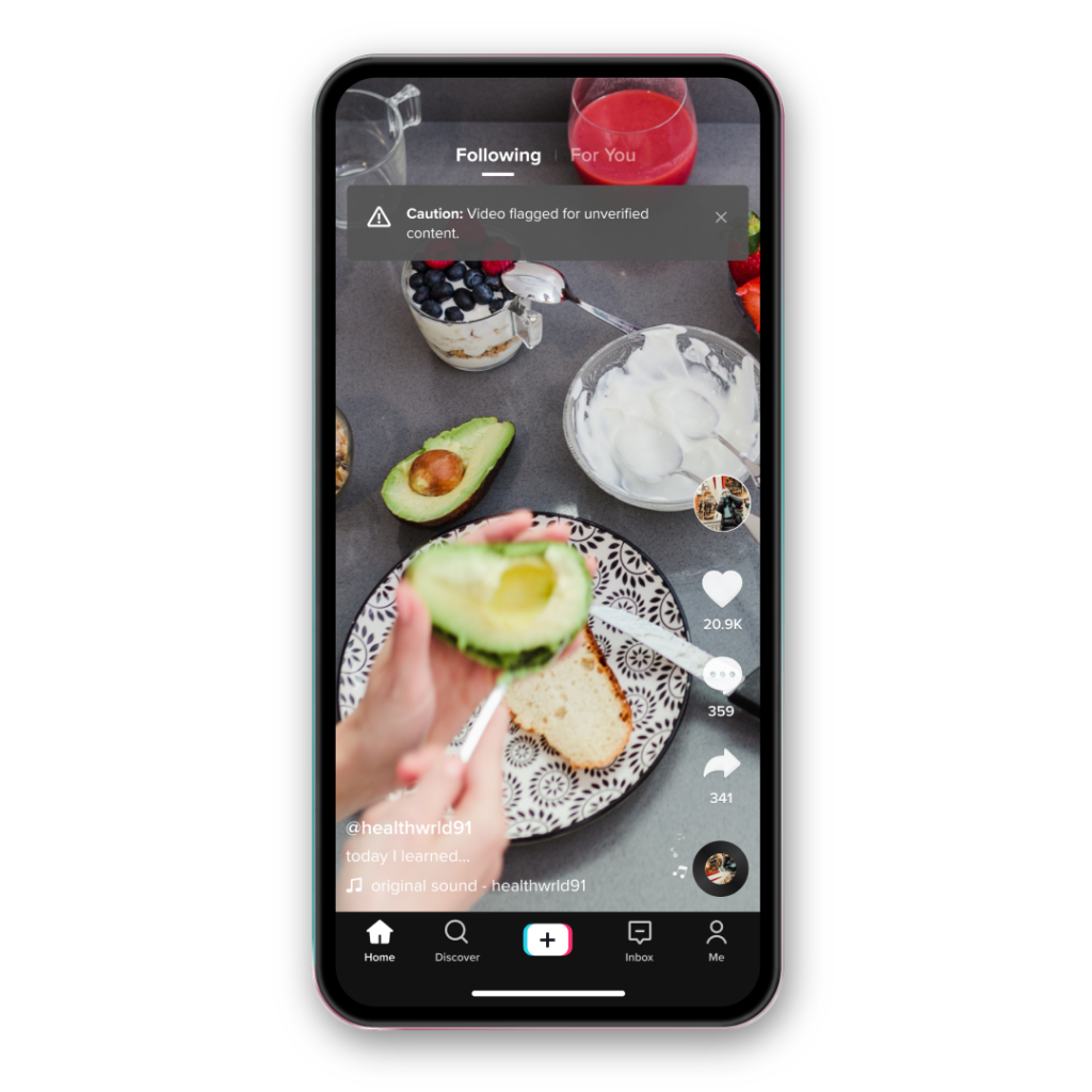 Tiktok giờ sẽ cảnh báo bạn cân nhắc trước khi chia sẻ video chứa thông tin chưa được xác minh