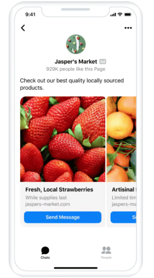Quảng cáo hộp thư đến trên Messenger
