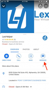 Bật tin nhắn Google My Business