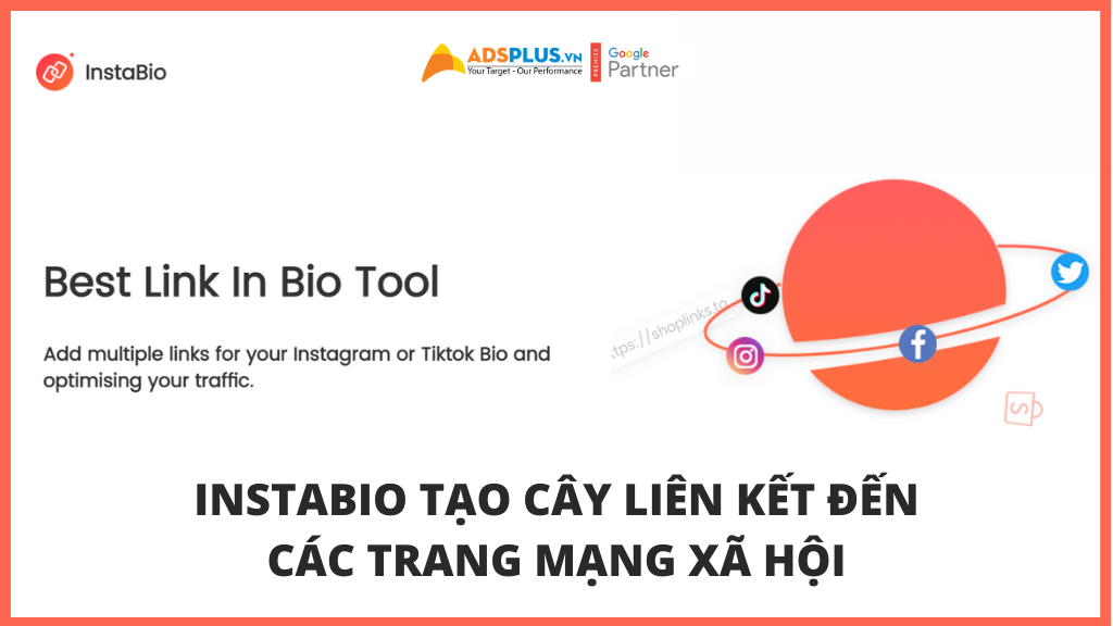InstaBio tạo cây liên kết đến các trang mạng xã hội