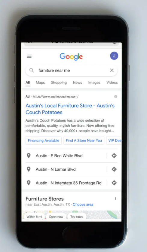 SEARCH ADS cho ý tưởng marketing nội thất
