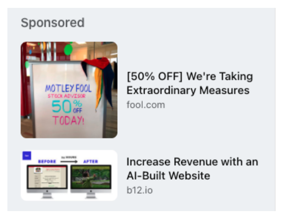 content facebook ads