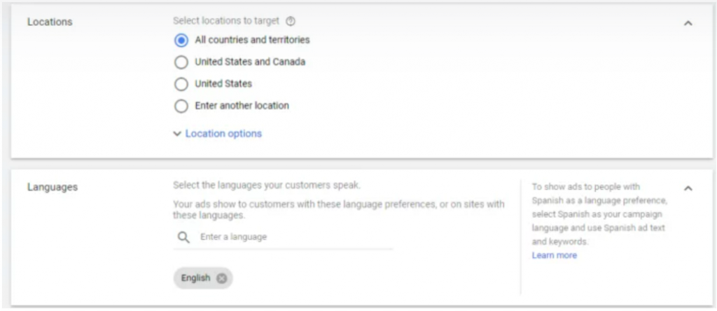 chiến dịch tìm kiếm google