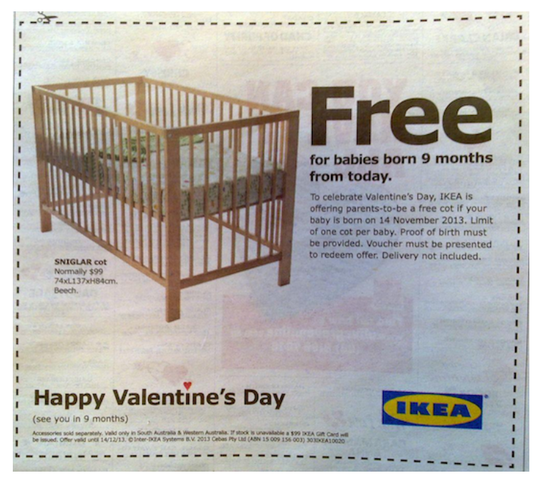 Quảng cáo tặng cũi miễn phí IKEA 