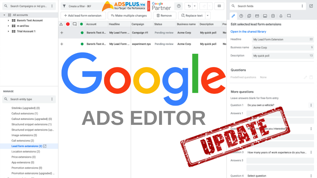 google ads cập nhật mới
