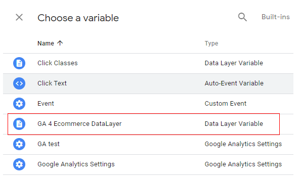 google analytic 4 ecommerce