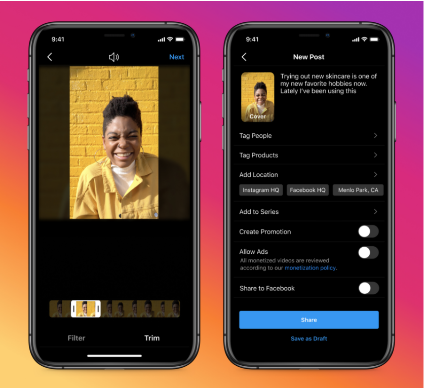tạo video trên instagram