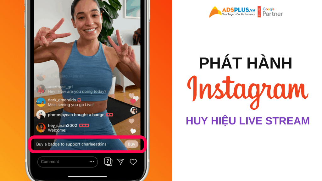 huy hiệu livestream instagram