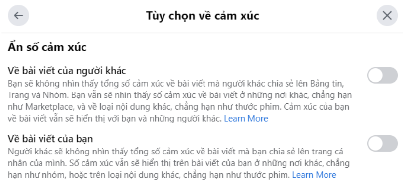 cách ẩn lượt thích trên facebook