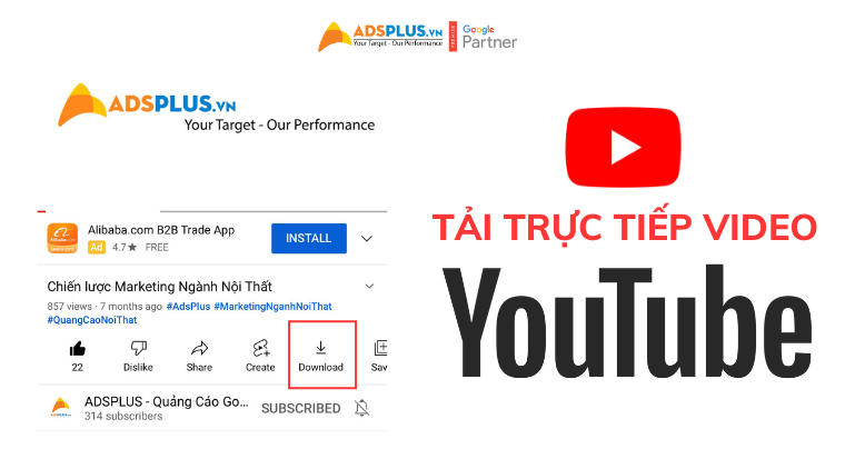 nút tải video trên youtube