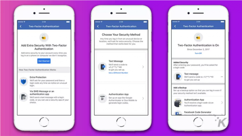 đăng nhập facebook trình tạo mã