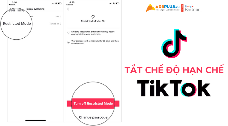 tắt chế độ hạn chế trên tiktok