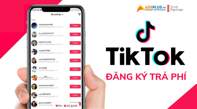 tiktok đăng ký trả phí