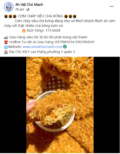 mẫu quảng cáo đồ ăn