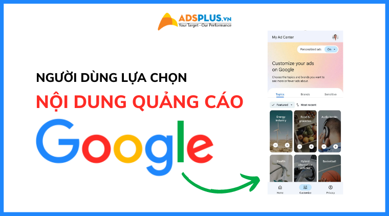 người dùng lựa chọn quảng cáo google