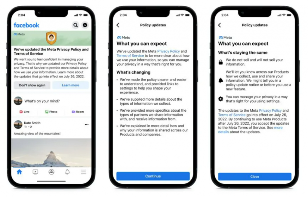 chính sách bảo mật facebook
