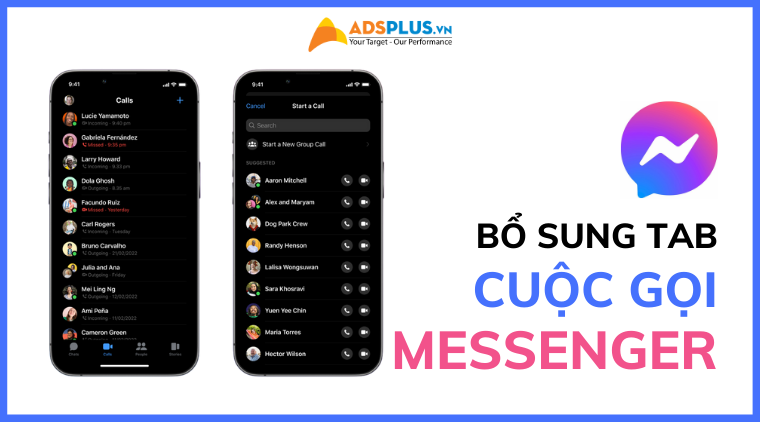 tab cuộc gọi messenger