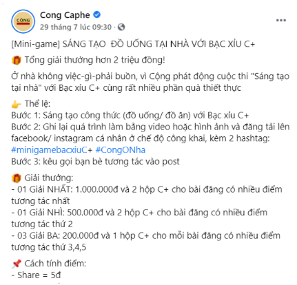 mẫu content đồ ăn