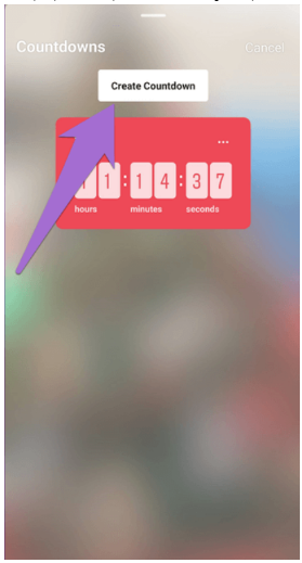cách countdown trên instagram