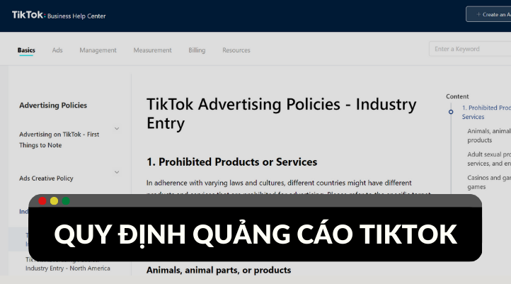 quy định quảng cáo tiktok