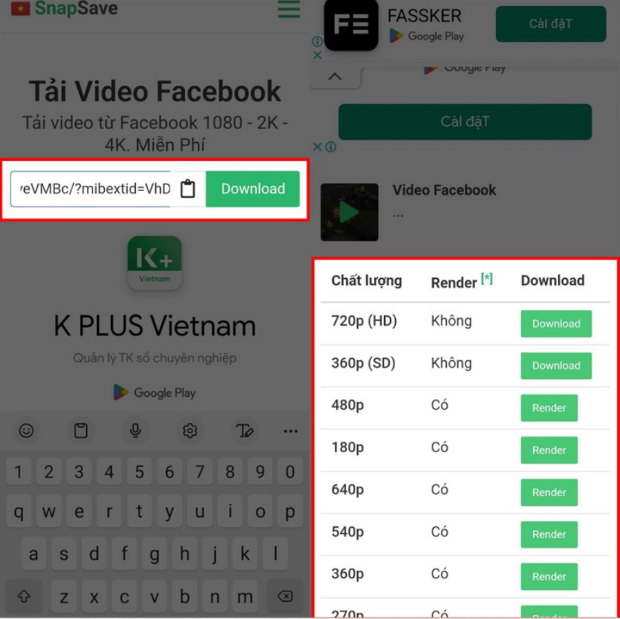 Cách tải video Facebook về điện thoại