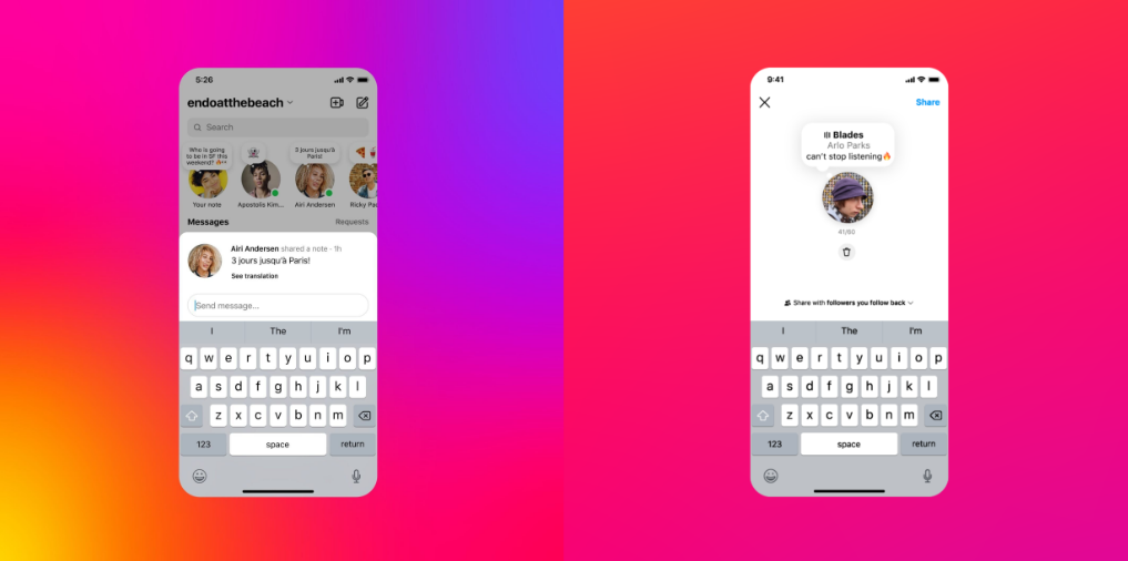 Cách sử dụng tùy chọn thêm nhạc vào ghi chú Instagram