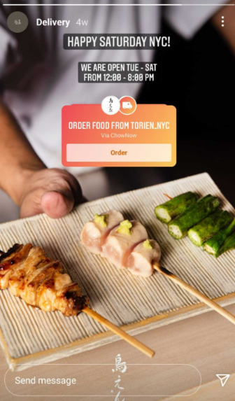 đặt đồ ăn trên instagram