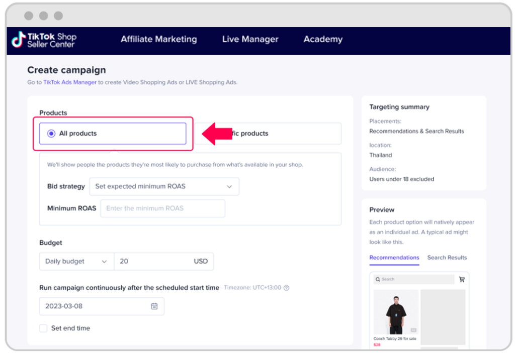 tiktok product shopping ads