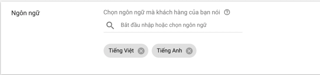 Bước 6: Ngôn ngữ quảng cáo