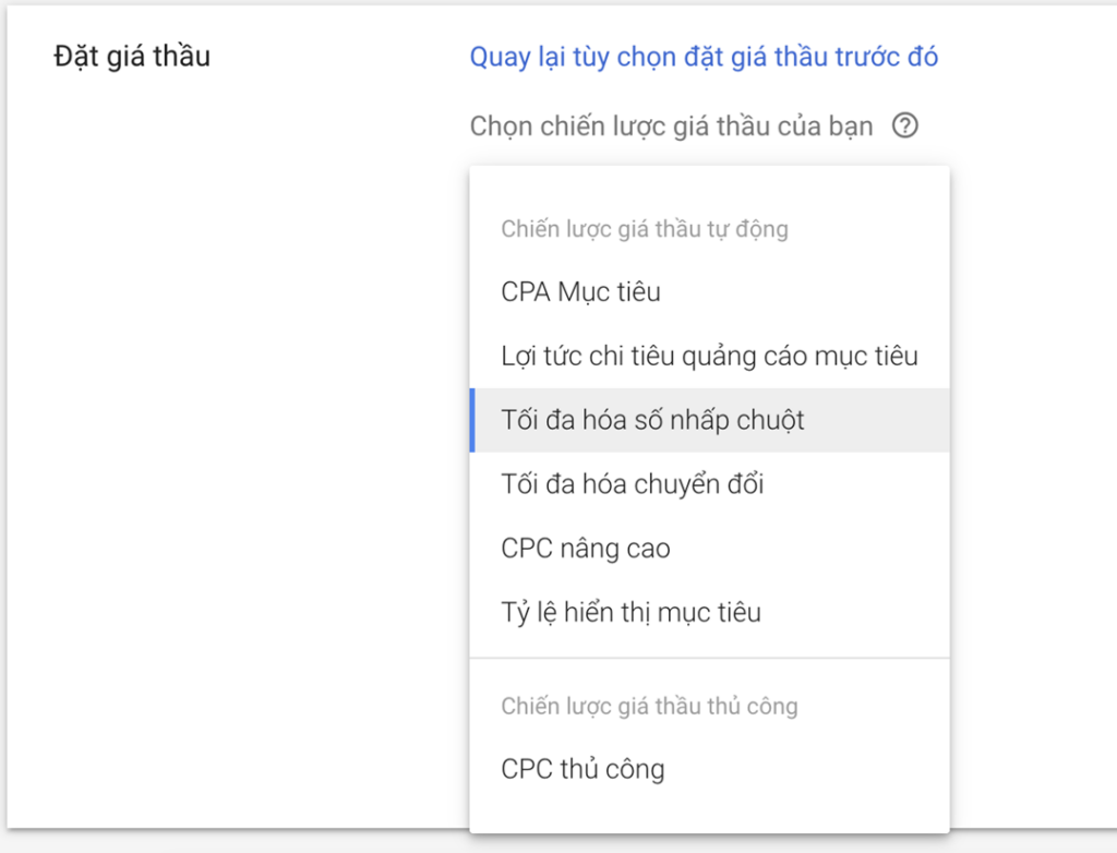 Bước 8: Giá thầu