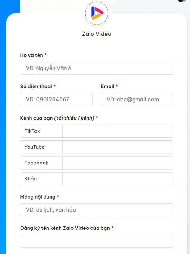 Bước 2: Chọn Zalo Video Creator