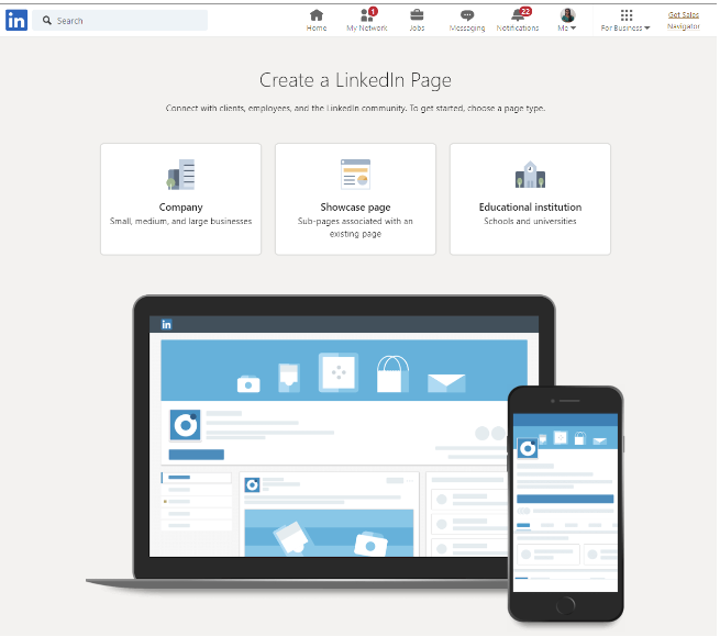 Tạo trang LinkedIn