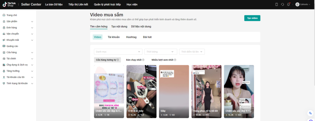 video mua sắm trên TikTok Shop