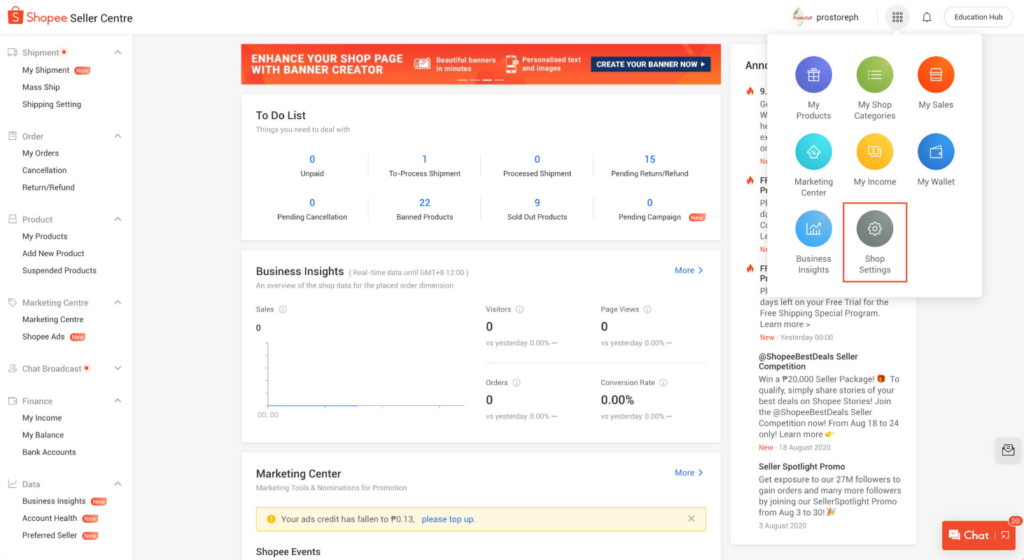 Shopee Seller Center