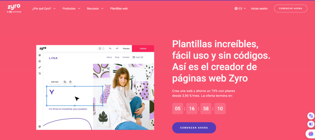 Tool AI thiết kế website: Zyro