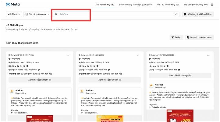Nhập từ khóa để tìm kiếm Fanpage trên Facebook 