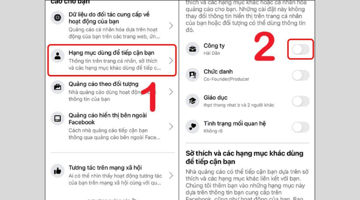 Chặn quảng cáo Facebook theo thông tin và sở thích