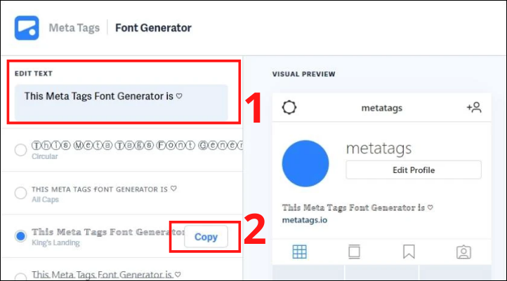 Đổi kiểu chữ đẹp bằng Meta Tags