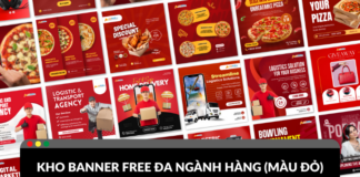 Free template banner màu đỏ